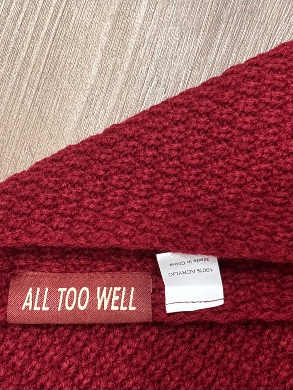 Taylor Swift All Too Well Red Scarf Knit Fringe Merch Eras Tour
